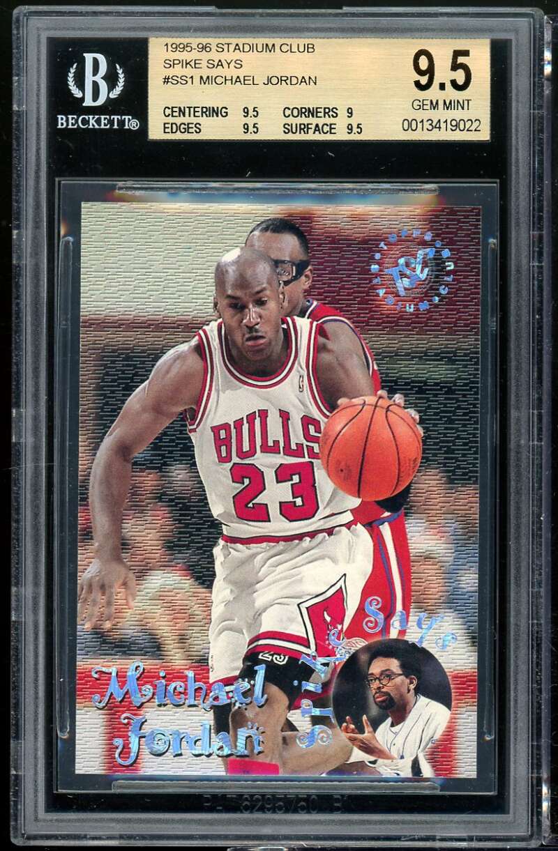 Michael Jordan Card 1995-96 Stadium Club Spike Says #ss1 BGS 9.5 (9.5 9 9.5 9.5) Image 1