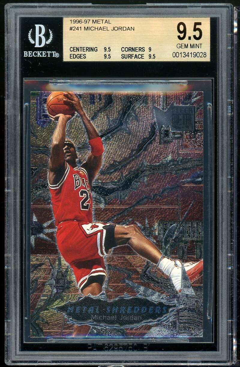 Michael Jordan Card 1996-97 Metal #241 BGS 9.5 (9.5 9 9.5 9.5) Image 1