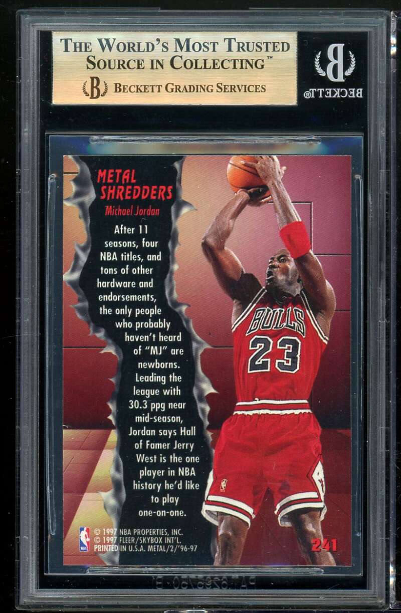 Michael Jordan Card 1996-97 Metal #241 BGS 9.5 (9.5 9 9.5 9.5) Image 2