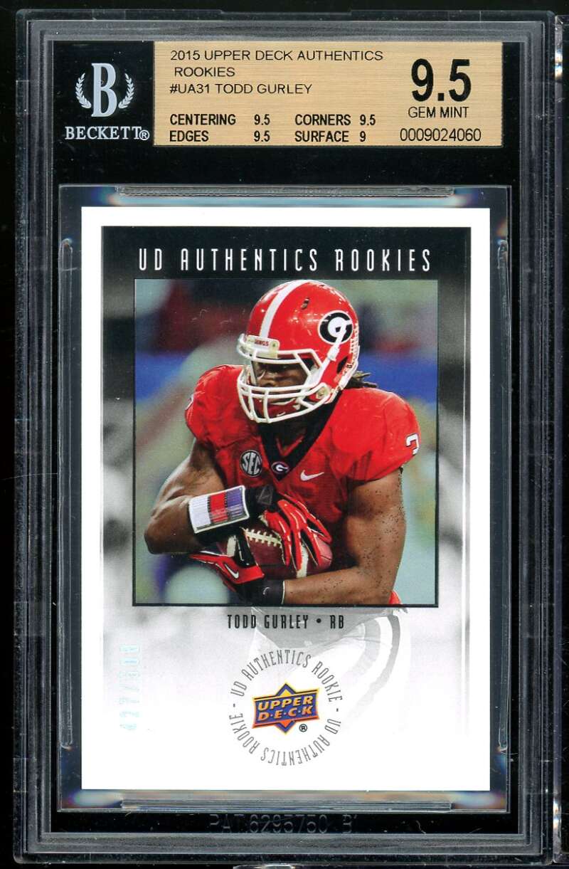 Todd Gurley 2015 Upper Deck Authentics Rookies #UA-31 BGS 9.5 (9.5 9.5 9.5 9) Image 1