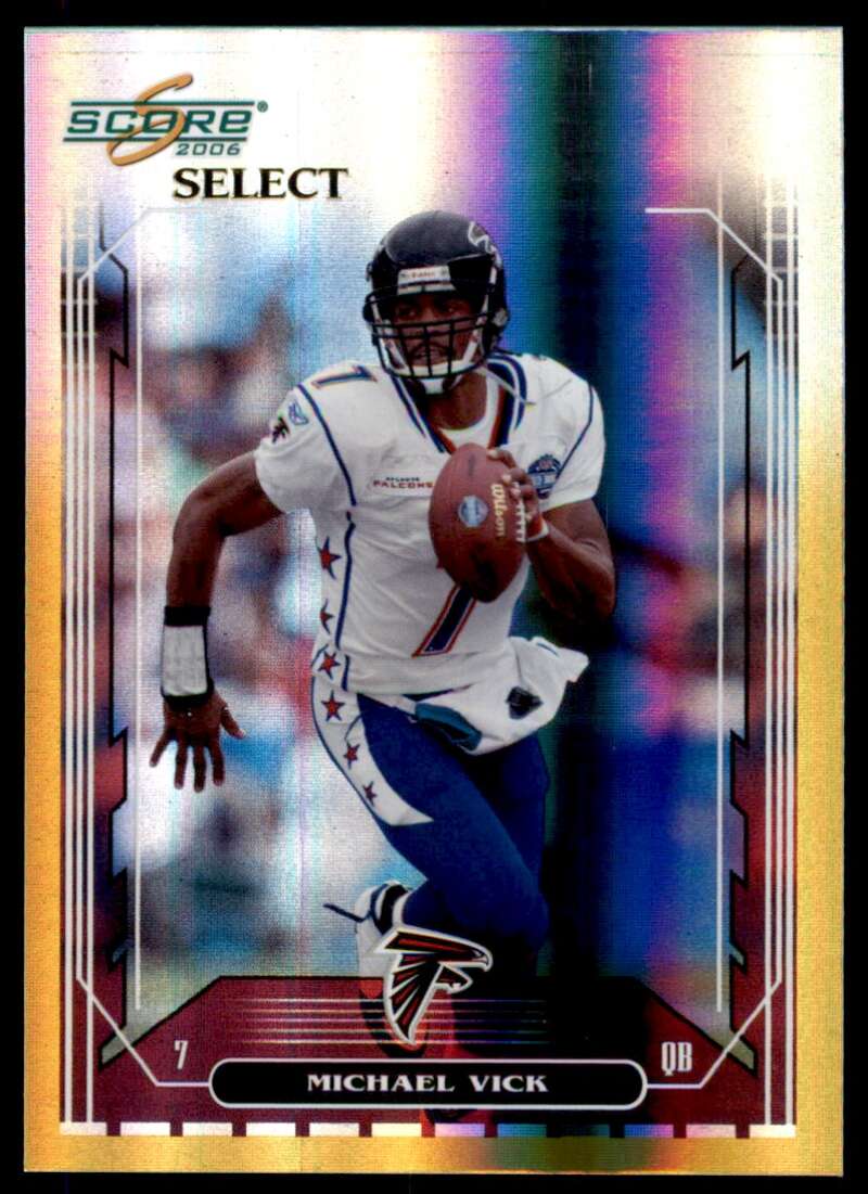 Michael Vick Card 2006 Score Select Gold #9 (7/50 jersey) Image 1