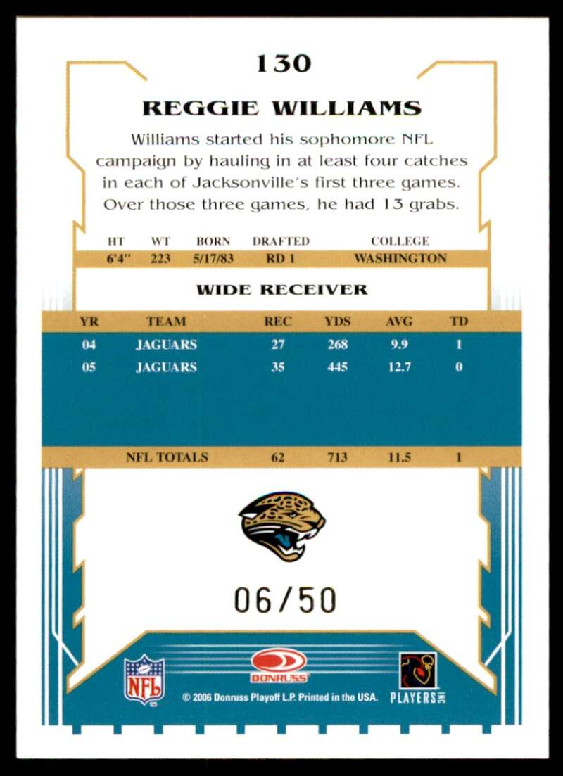 Reggie Williams Card 2006 Score Select Gold #130 Image 2