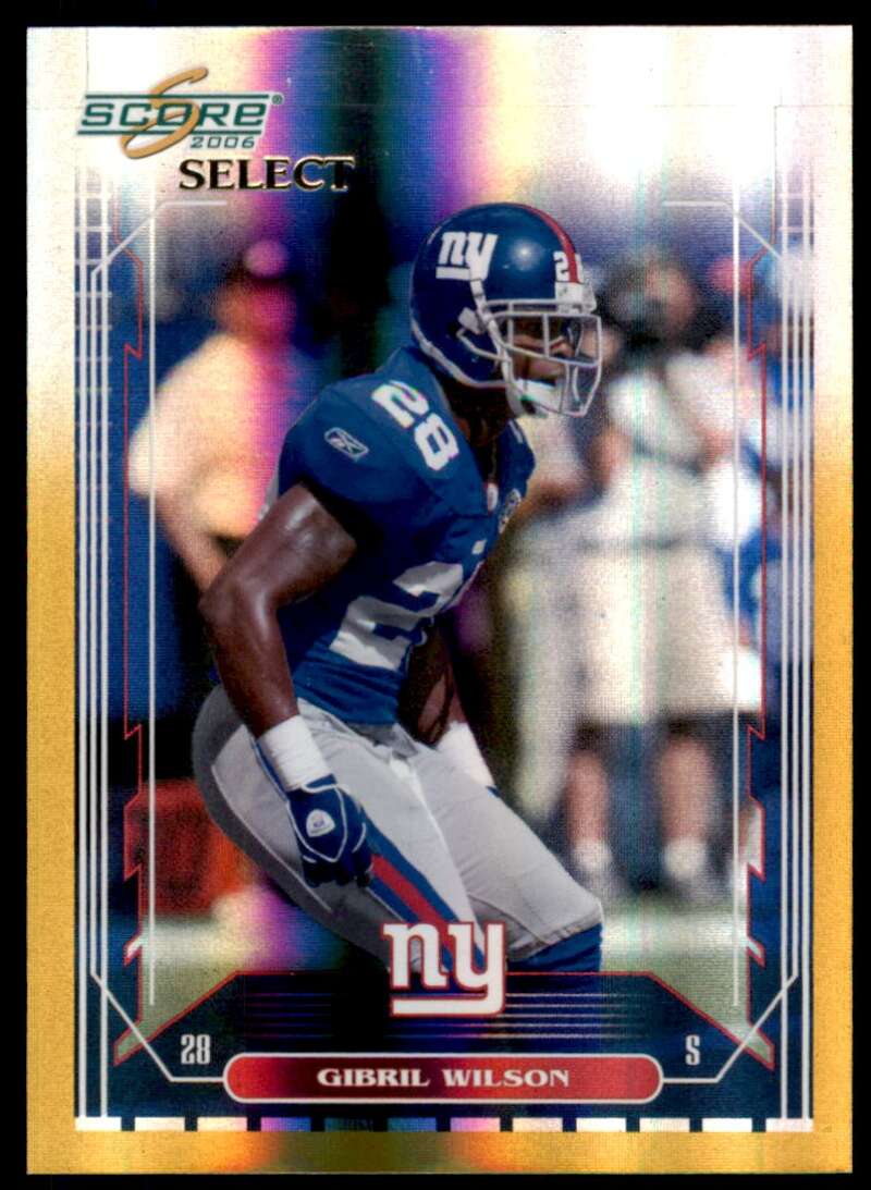 Gibril Wilson Card 2006 Score Select Gold #183 Image 1