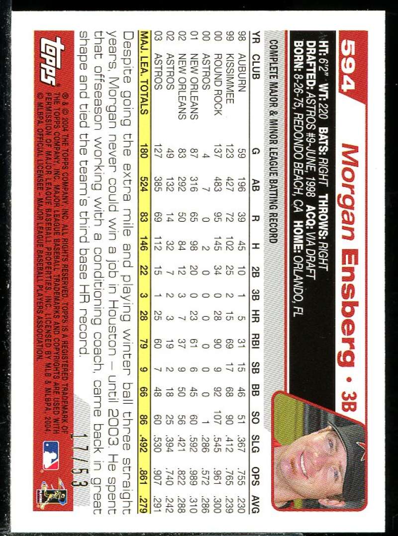 Morgan Ensberg Card 2004 Topps Black #594 Image 2