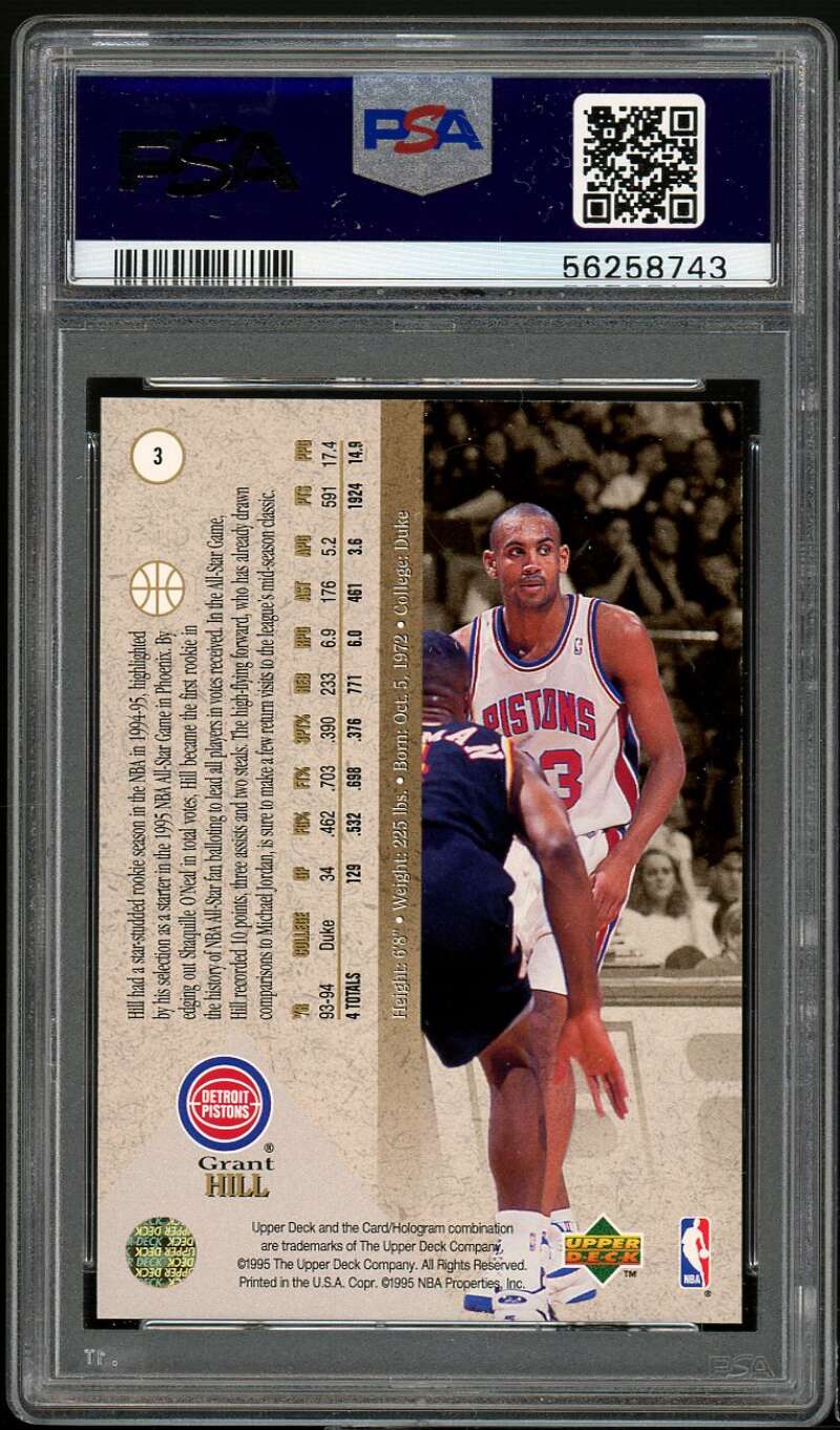 Grant Hill Rookie Card 1994-95 SP Foil #3 PSA 9 Image 2