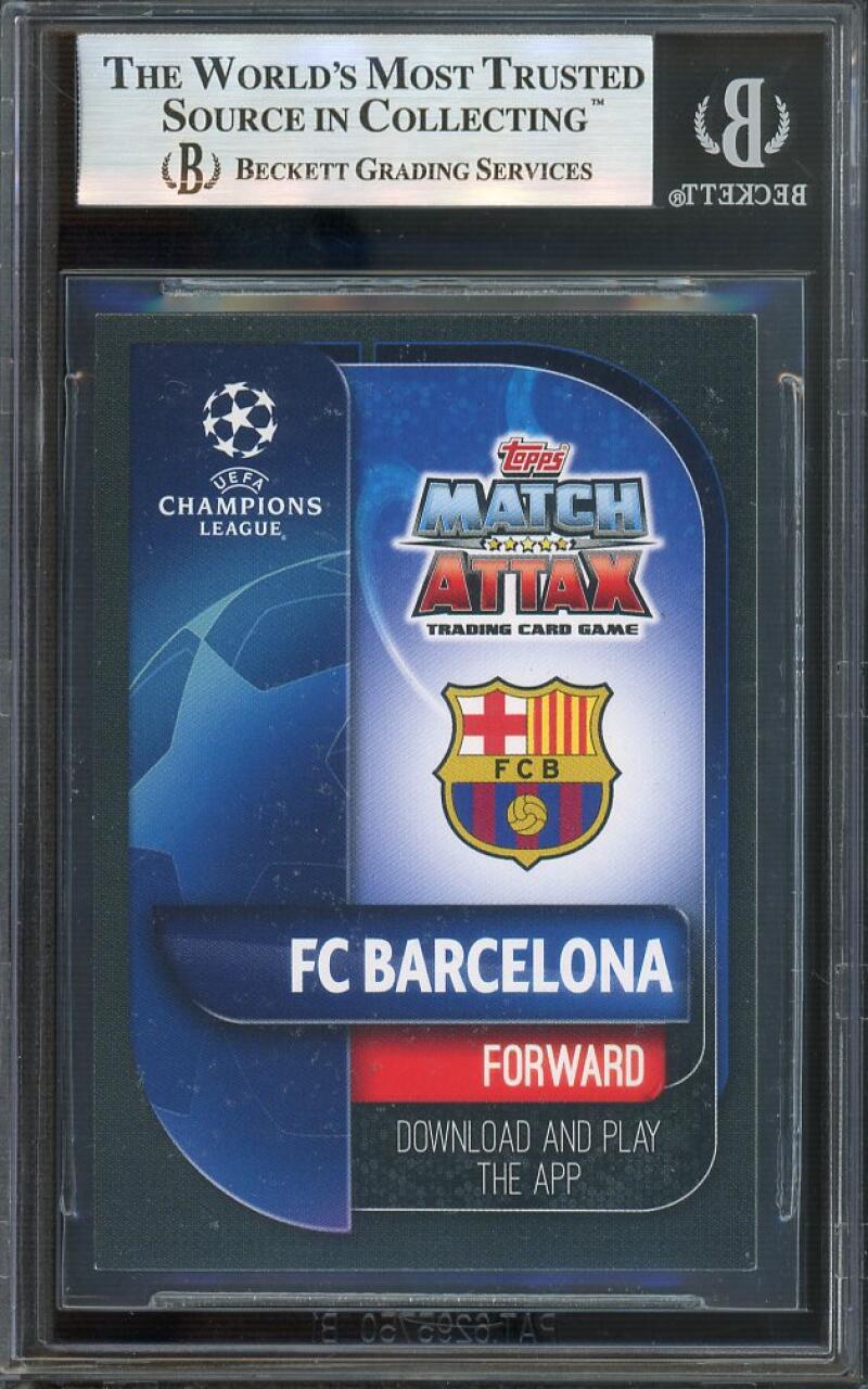 Lionel Messi 2019-20 Topps Match Attax UEFA Champions League Club MVPS BGS 8.5 Image 2