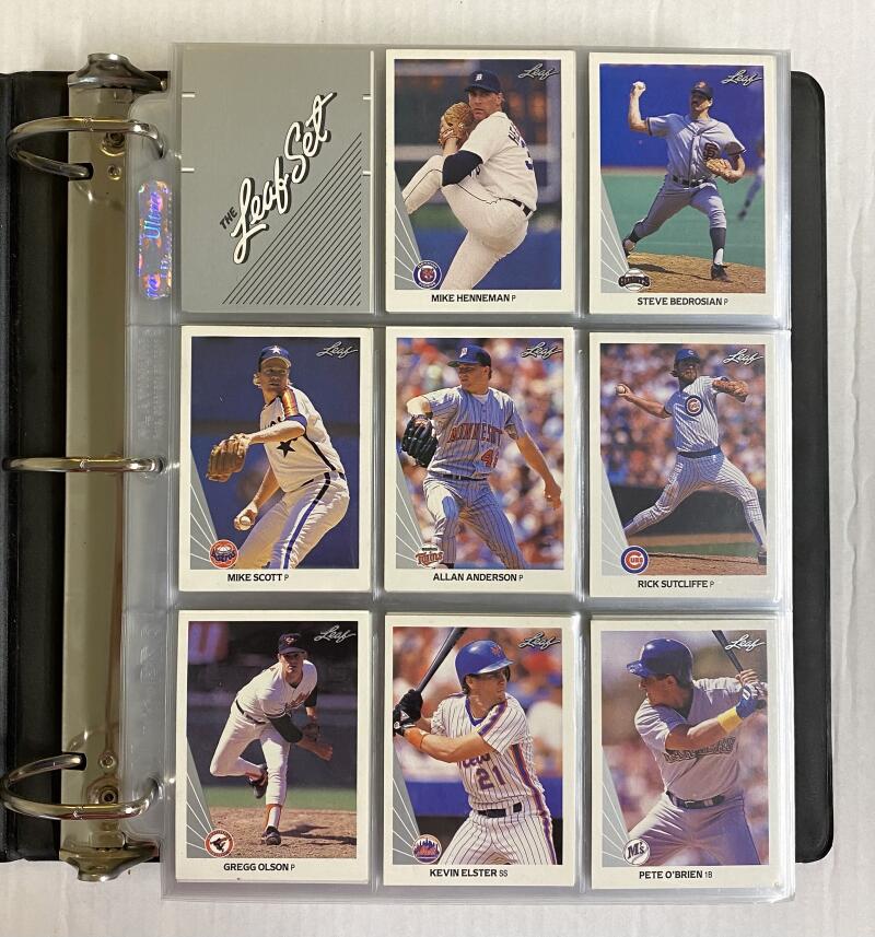 1990 Leaf Baseball Hand Collated Binder Set 1-528 Frank Thomas Sammy Sosa Rookie Image 1