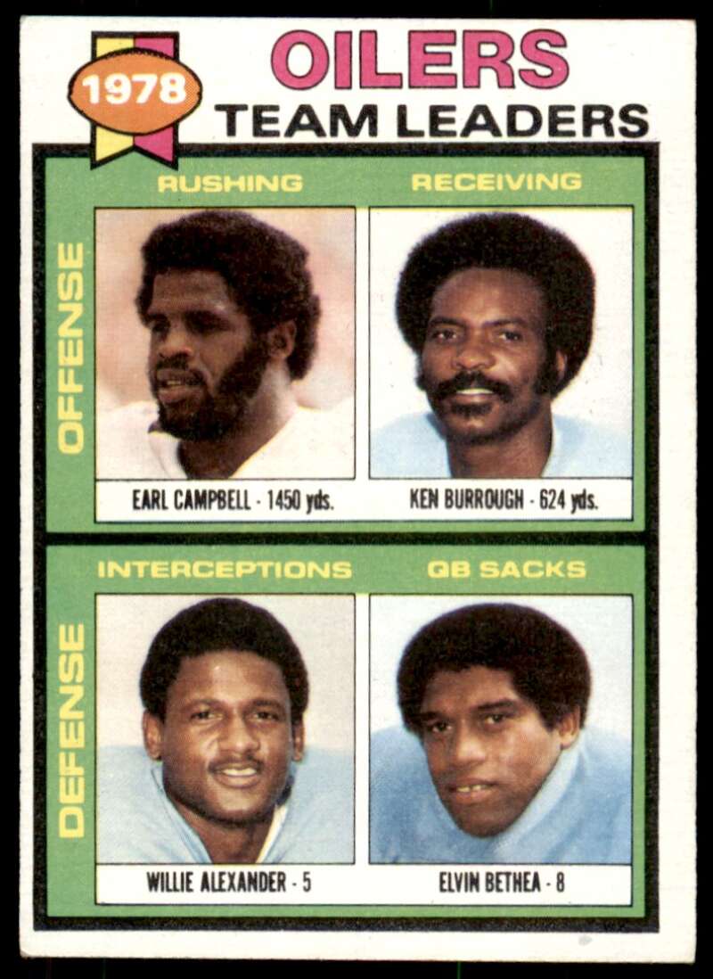 Earl Campbell Rookie /Ken Burrough/Willie Alexander/Elvin Bethea 1979 Topps #301 Image 1
