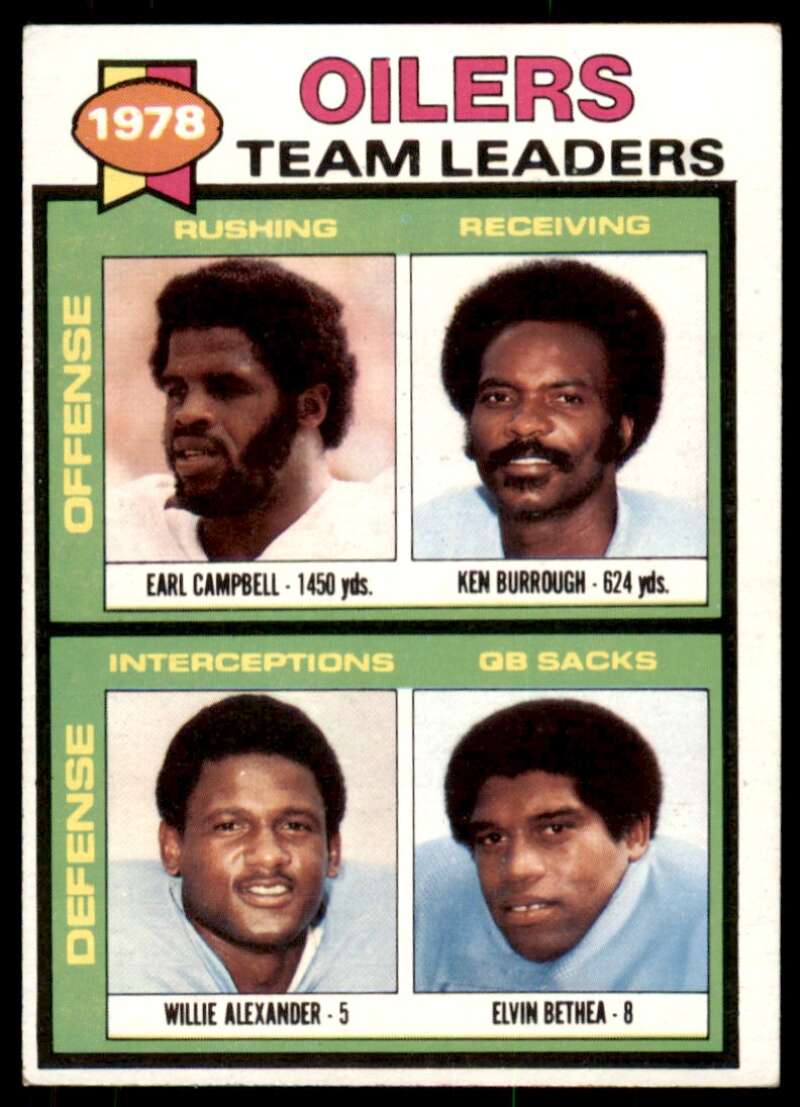 Earl Campbell Rookie /Ken Burrough/Willie Alexander/Elvin Bethea 1979 Topps #301 Image 1