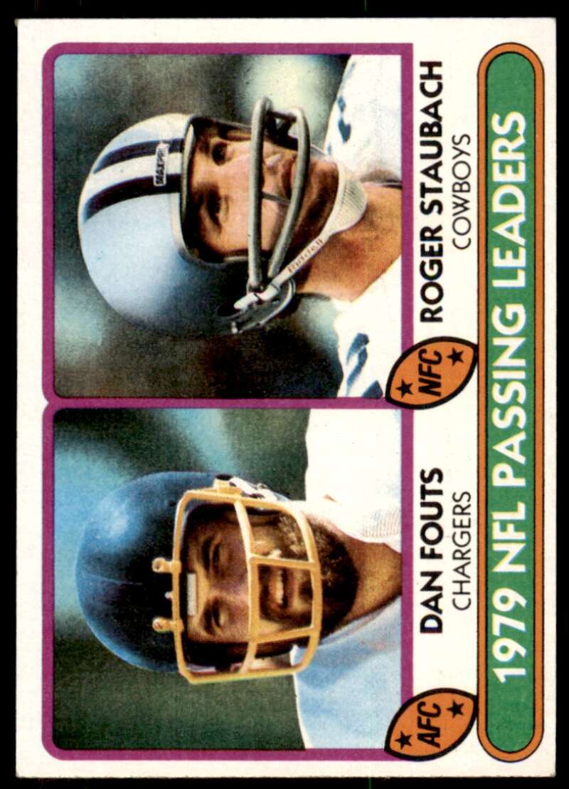 Dan Fouts/Roger Staubach Card 1979 Passing Leaders1980 Topps #331 Image 1