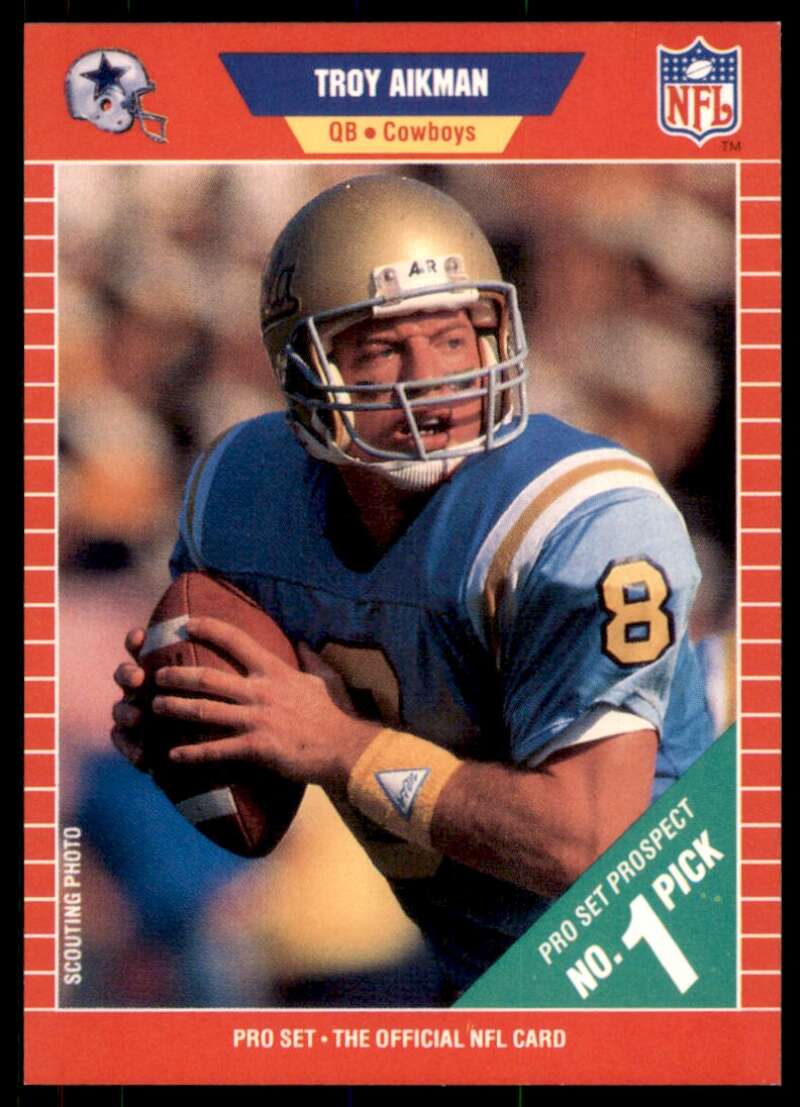 Troy Aikman Rookie Card 1989 Pro Set #490 Image 1