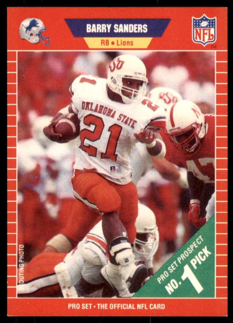 Barry Sanders Rookie Card 1989 Pro Set #494 Image 1