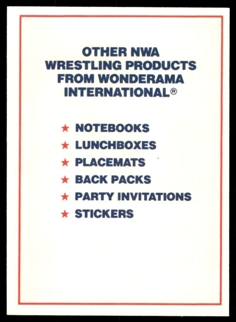Rick Flair Card 1991 NWA Wrestling Supercards #NNO Image 2