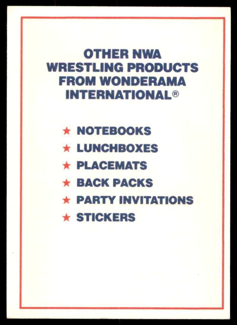 Rick Flair Card 1991 NWA Wrestling Supercards #NNO Image 2
