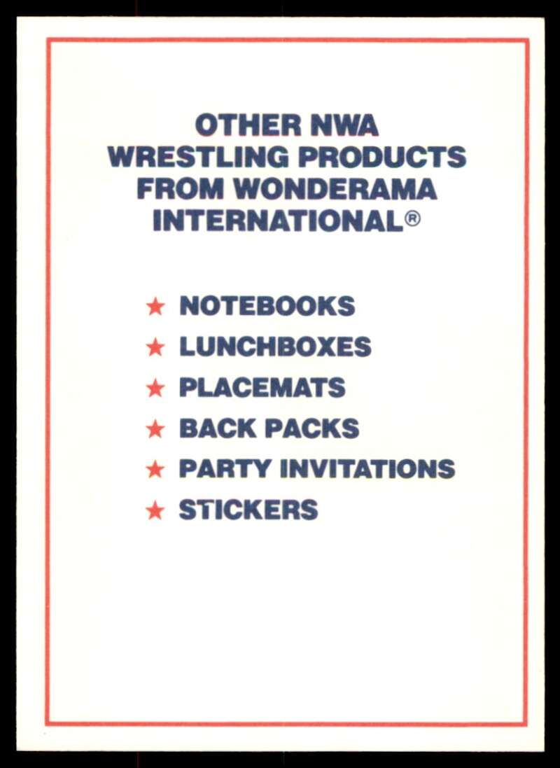 Rick Flair Card 1991 NWA Wrestling Supercards #NNO Image 2