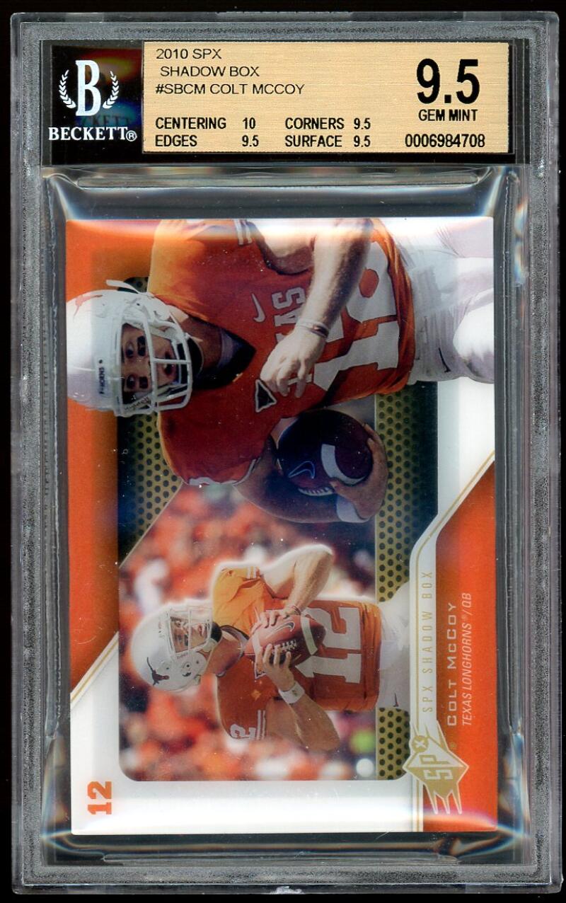 Colt McCoy Rookie Card 2010 SPX Shadow Box #SBCM BGS 9.5 Image 1