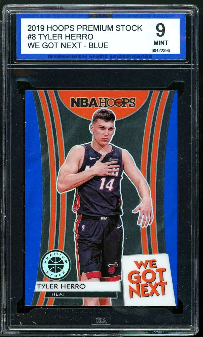 Tyler Herro Rookie Card 2019-20 Hoops Premium Stock We Got Next Blue ISA 9 MINT Image 1