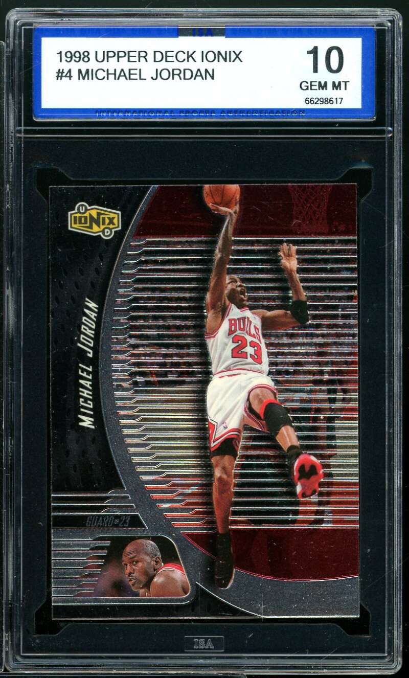 Michael Jordan Card 1998 Upper Deck Ionix #4 ISA 10 GEM MINT Image 1