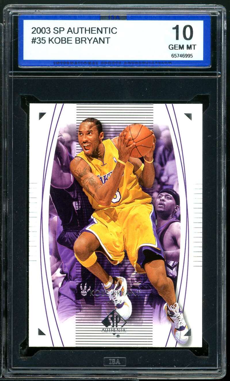 Kobe Bryant Card 2003-04 SP Authentic #35 ISA 10 GEM MINT Image 1