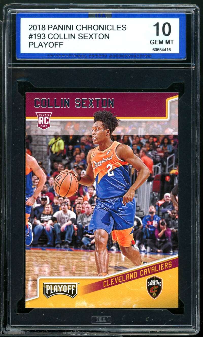 Collin Sexton Rookie Card 2018-19 Panini Chronicles Playoff #193 ISA 10 GEM MINT Image 1