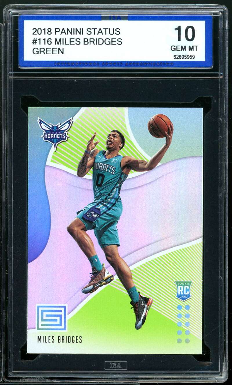 Miles Bridges Card 2018-19 Panini Status Green #116 ISA 10 GEM MINT Image 1