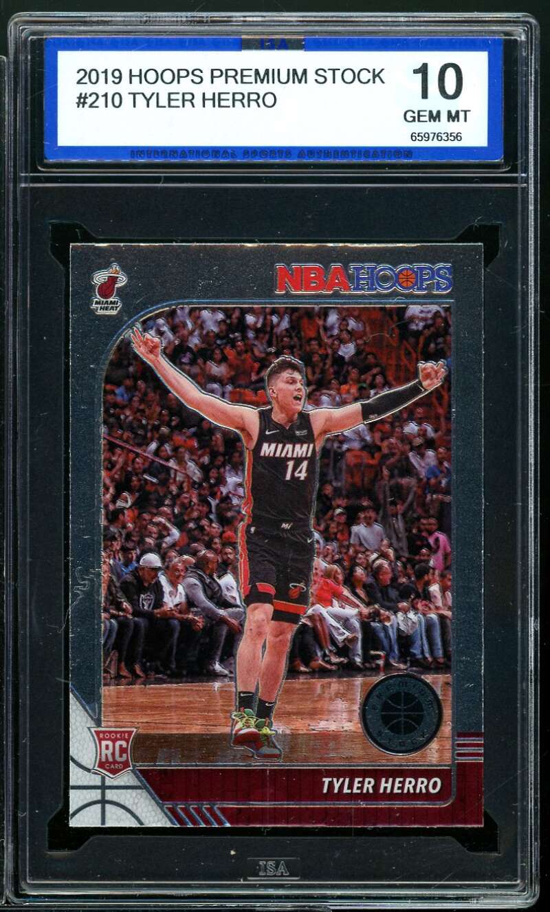 Tyler Herro Rookie Card 2019-20 Hoops Premium Stock #210 ISA 10 GEM MINT Image 1