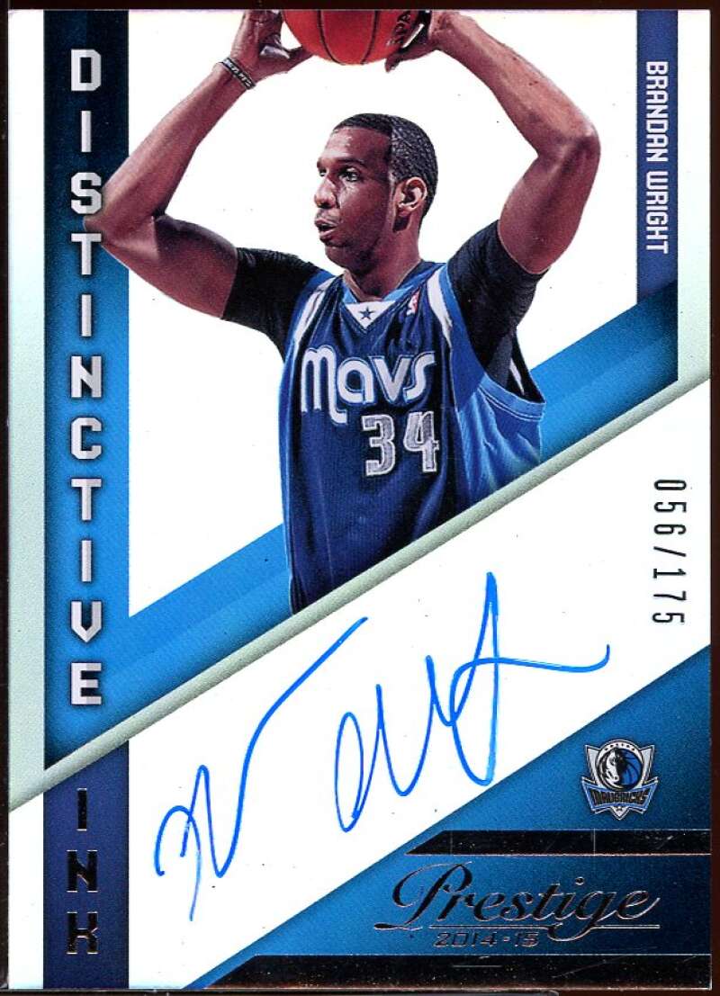 Brandan Wright Rookie Card 2014-15 Panini Prestige Premium Distinctive Ink #28 Image 1