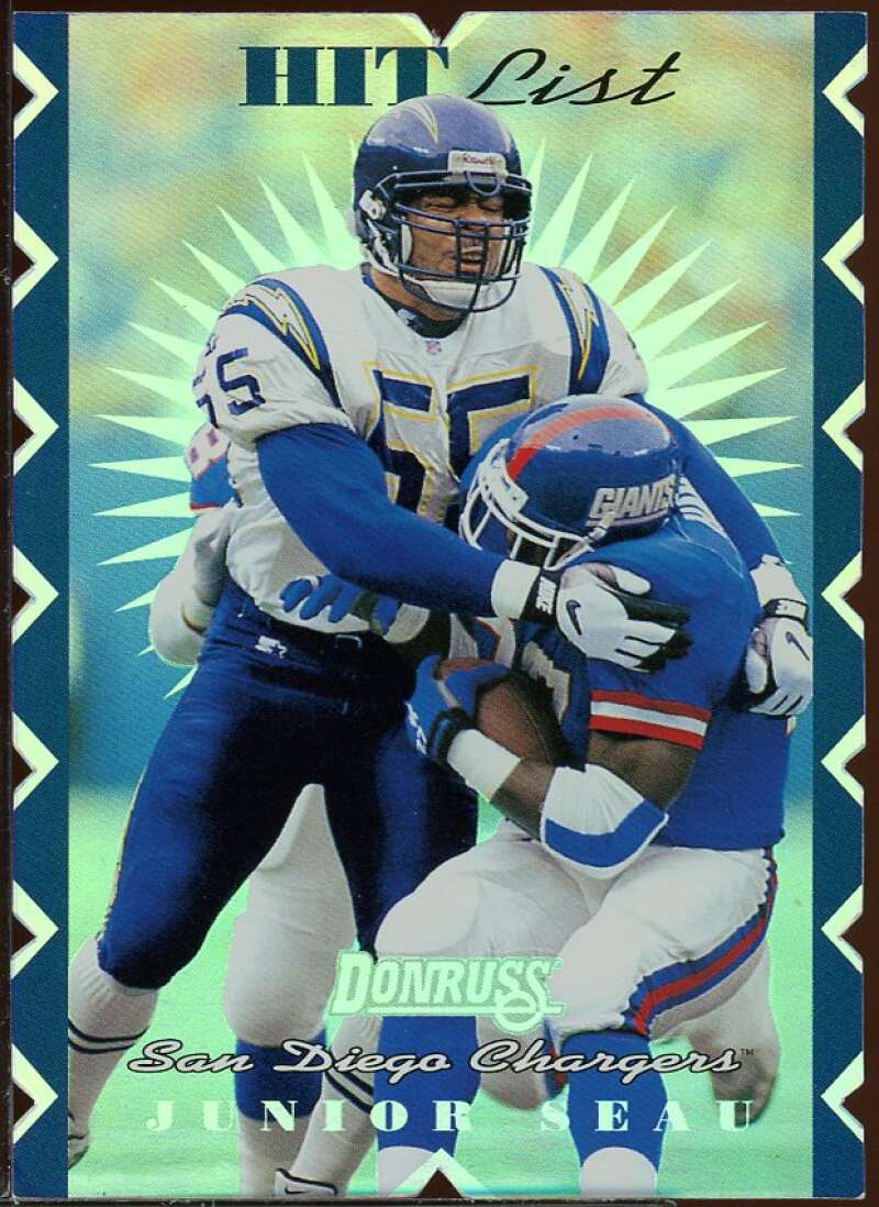 Junior Seau Card 1996 Donruss Hit List Promos #14 Image 1