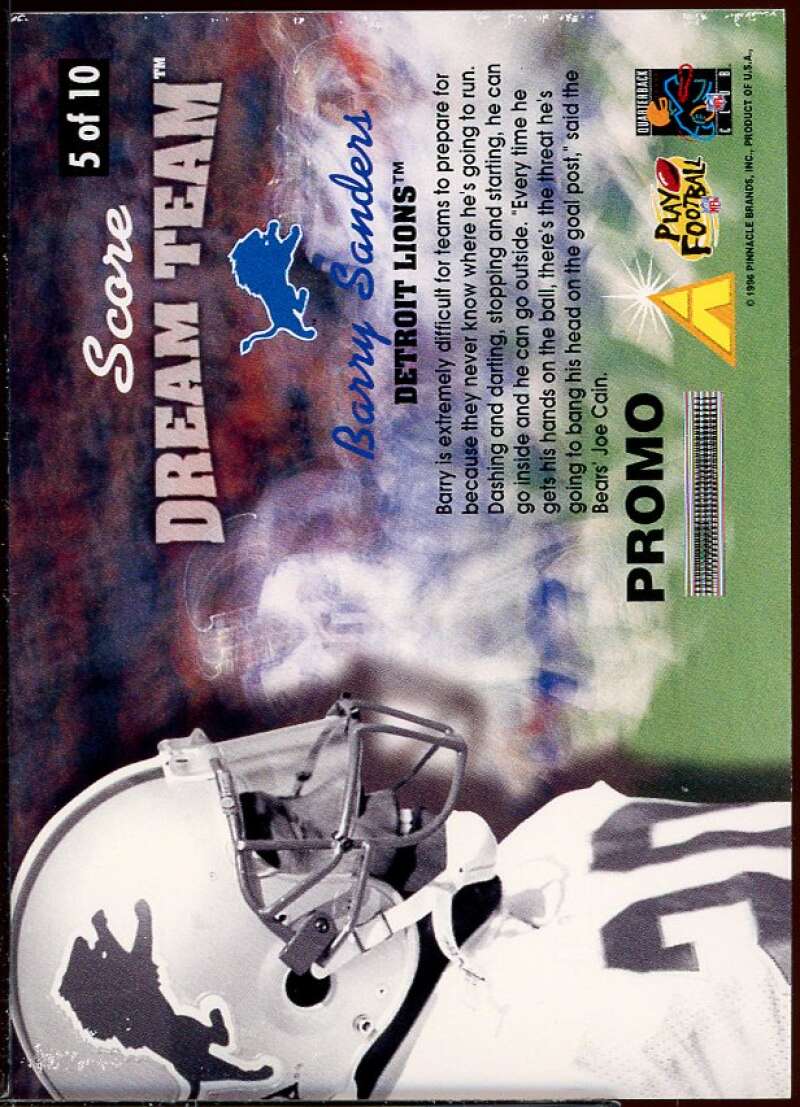 Barry Sanders Promo/(Dream Team card) Card 1996 Score #P1 Image 2