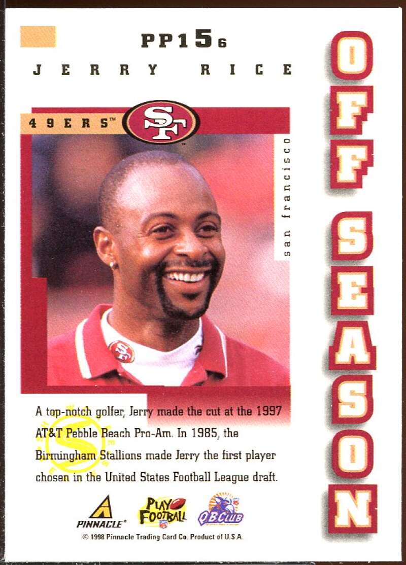 Jerry Rice OS Card 1998 Score Showcase #PP156 Image 2