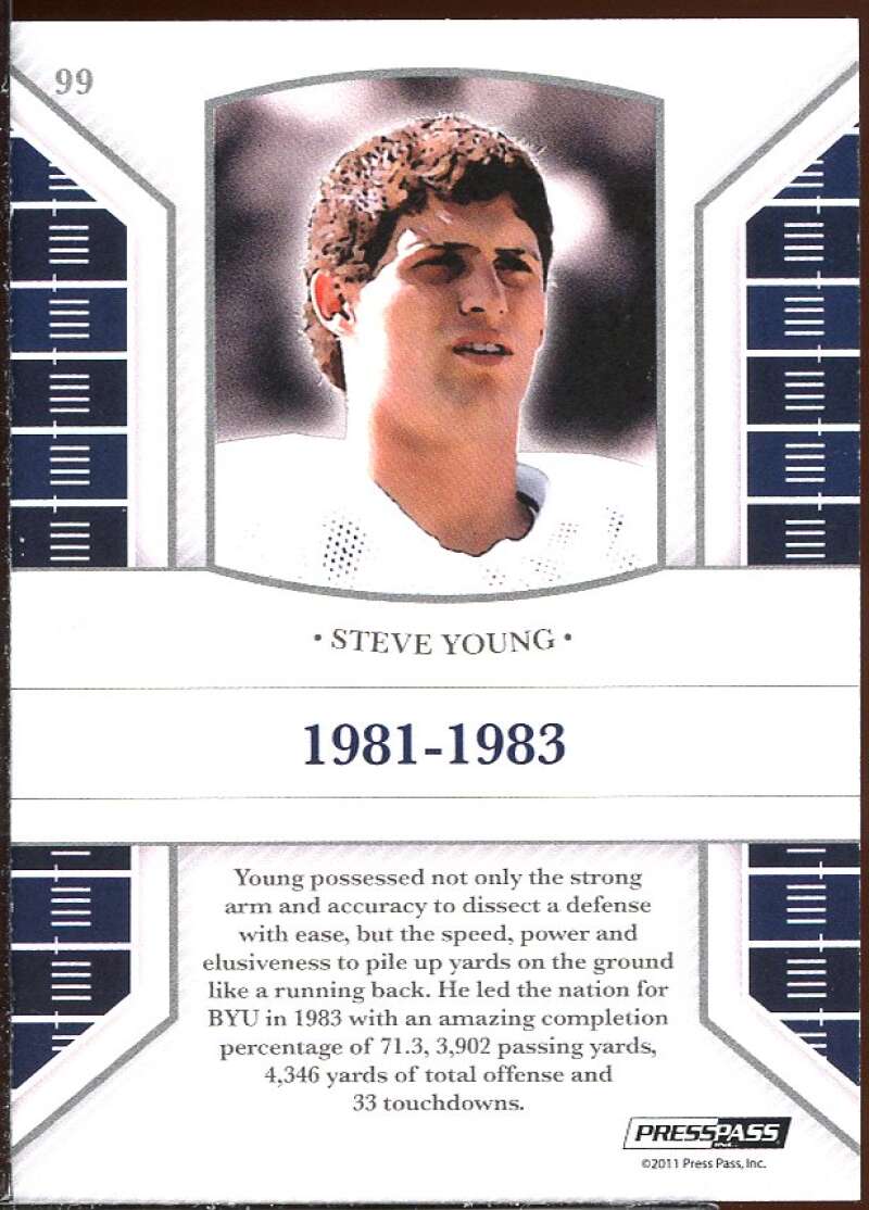 Steve Young Card 2011 Press Pass Legends Bronze #99 Image 2