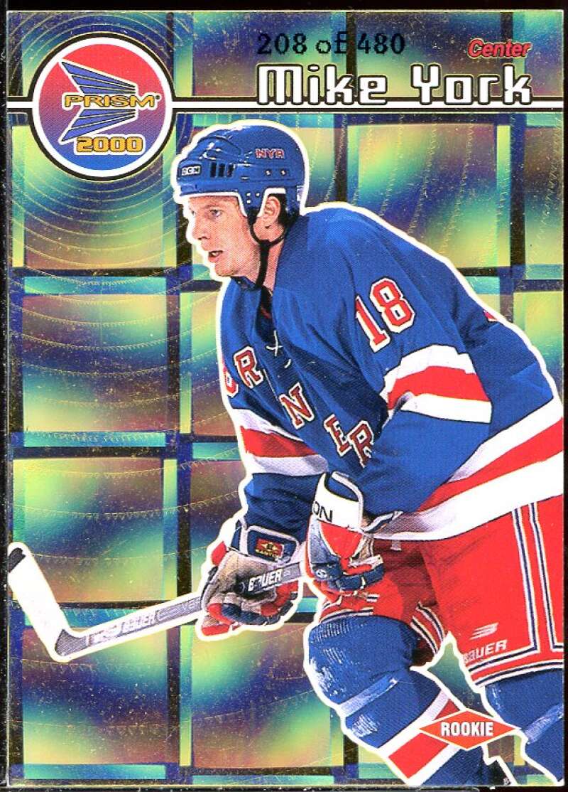 Mike York Card 1999-00 Pacific Prism Holographic Gold #93 Image 1