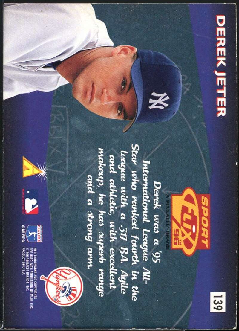 Derek Jeter Rookie Card 1996 Sportflix #139 Image 2