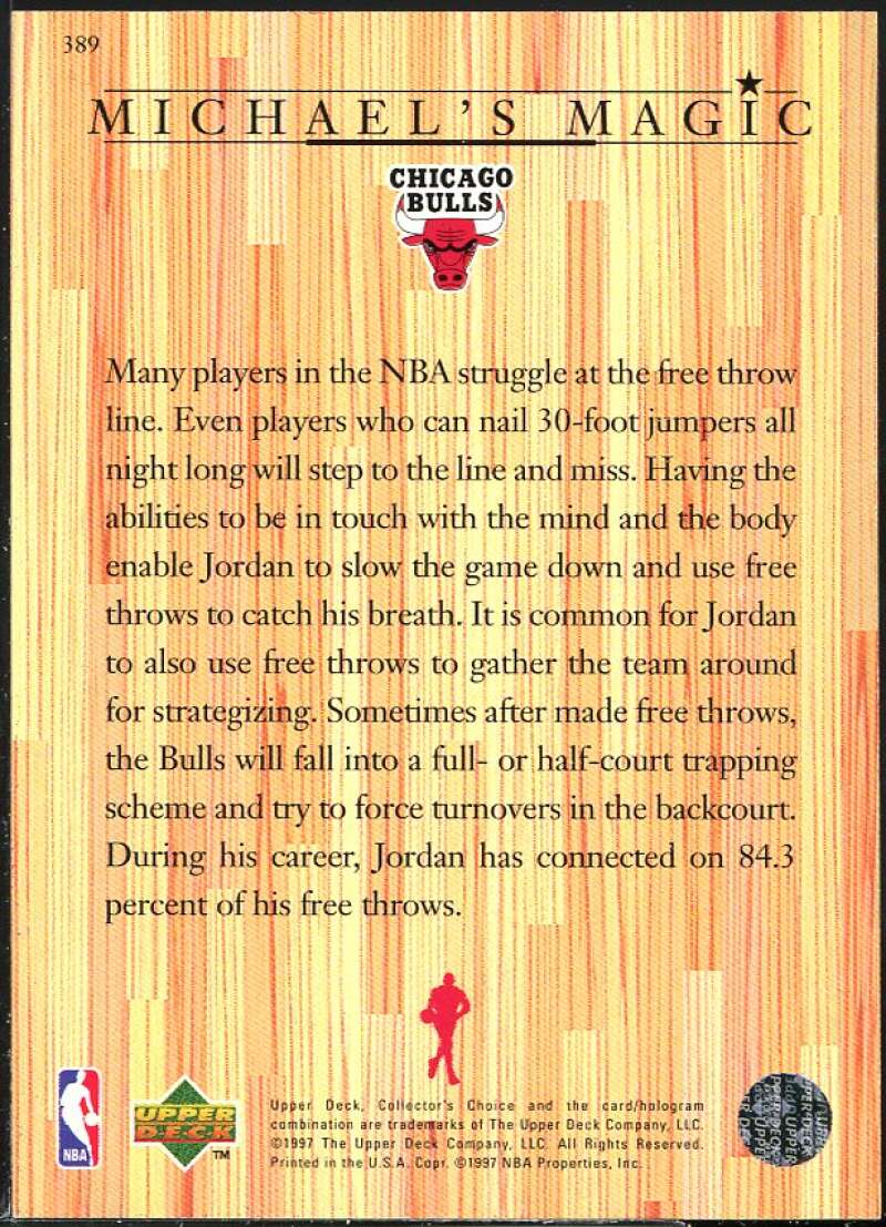 Michael Jordan MM Card 1997-98 Collector's Choice #389 Image 2
