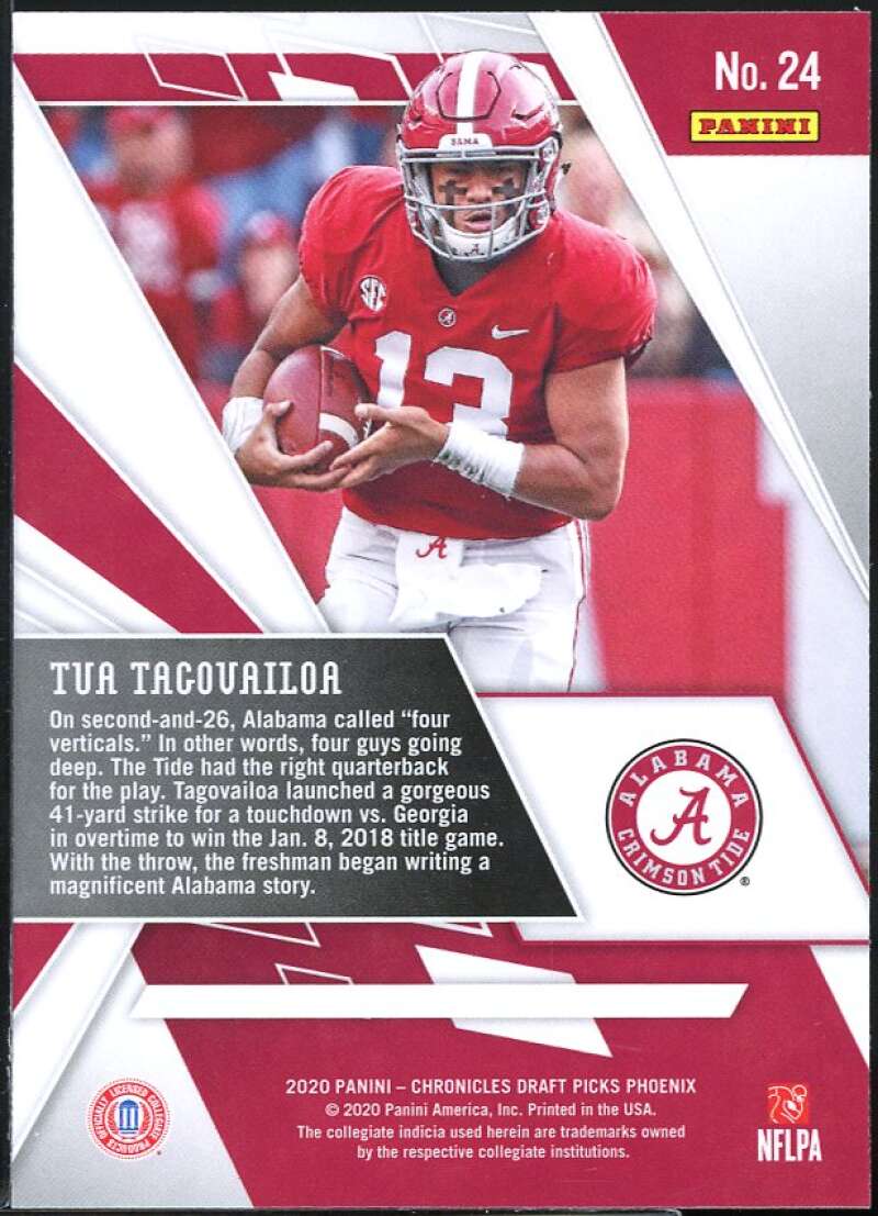 Tua Tagovailoa Card 2020 Panini Chronicles Draft Picks Red #24 Image 2