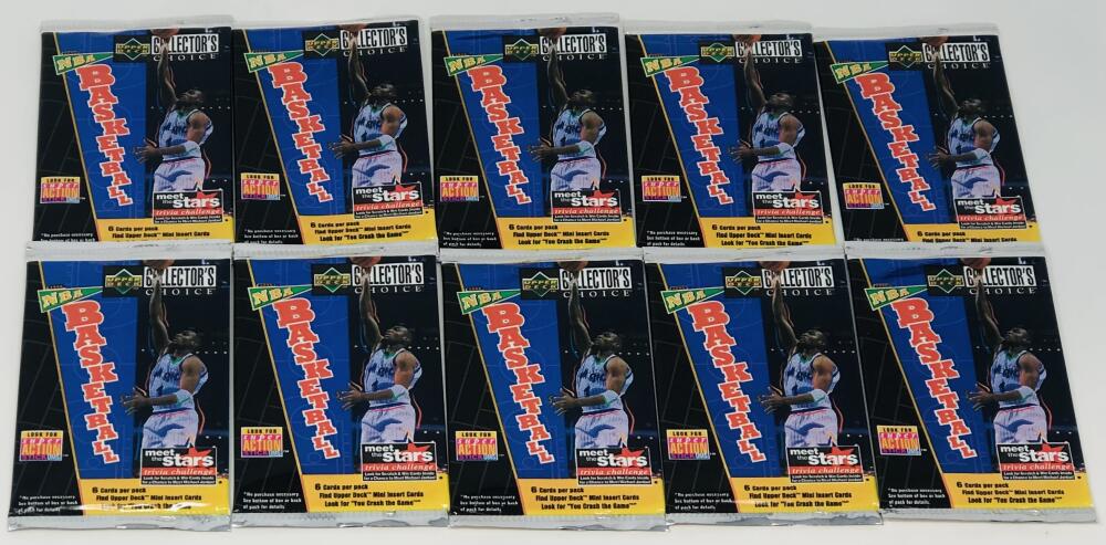(10) 1996-97 Upper Deck Collectorâs Choice Series 1 Basketball Pack Lot Image 1