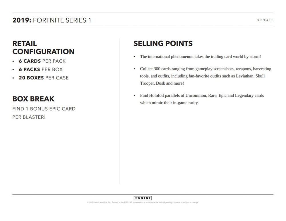 2019 Panini Fortnite Series 1 Trading Cards Blaster Box USA Version Image 5