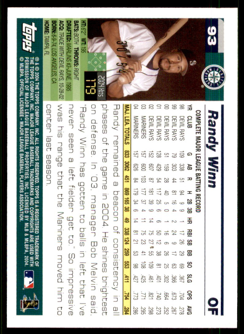 Seattle Mariners Card 2005 Topps Black #93 Image 2