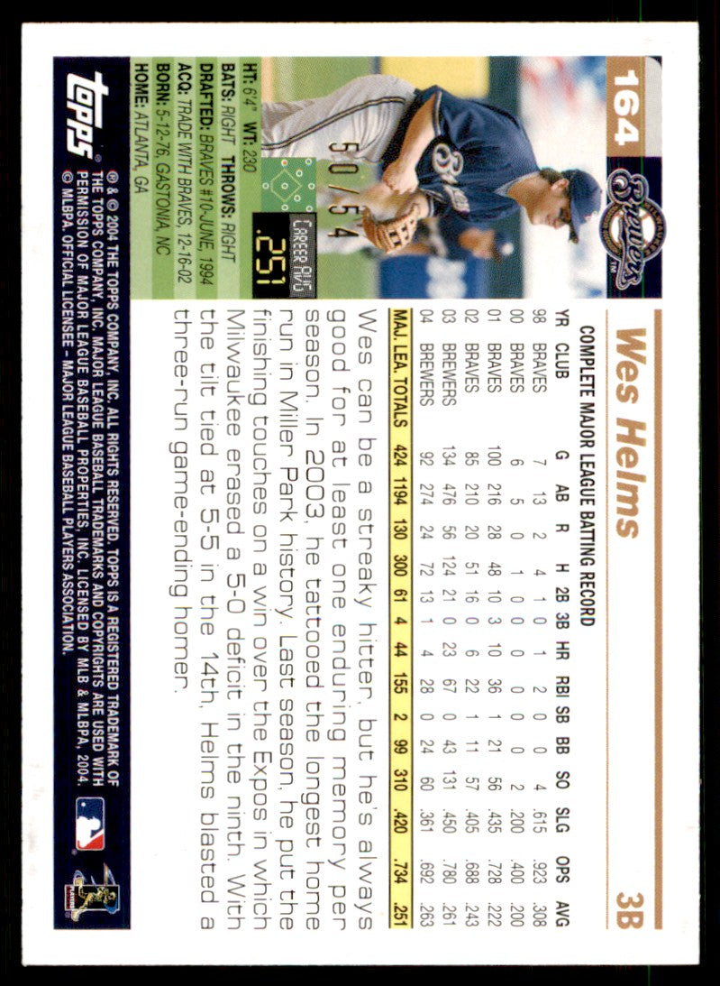 Milwaukee Brewers Card 2005 Topps Black #164 Image 2