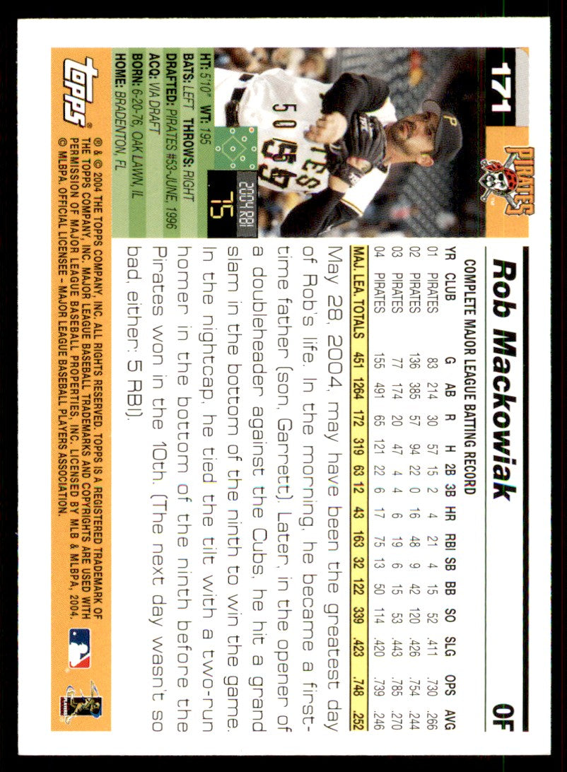 Rob Mackowiak Card 2005 Topps Black #171 Image 2