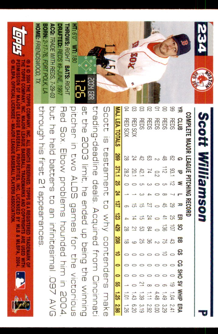 Scott Williamson Card 2005 Topps Black #234 Image 2