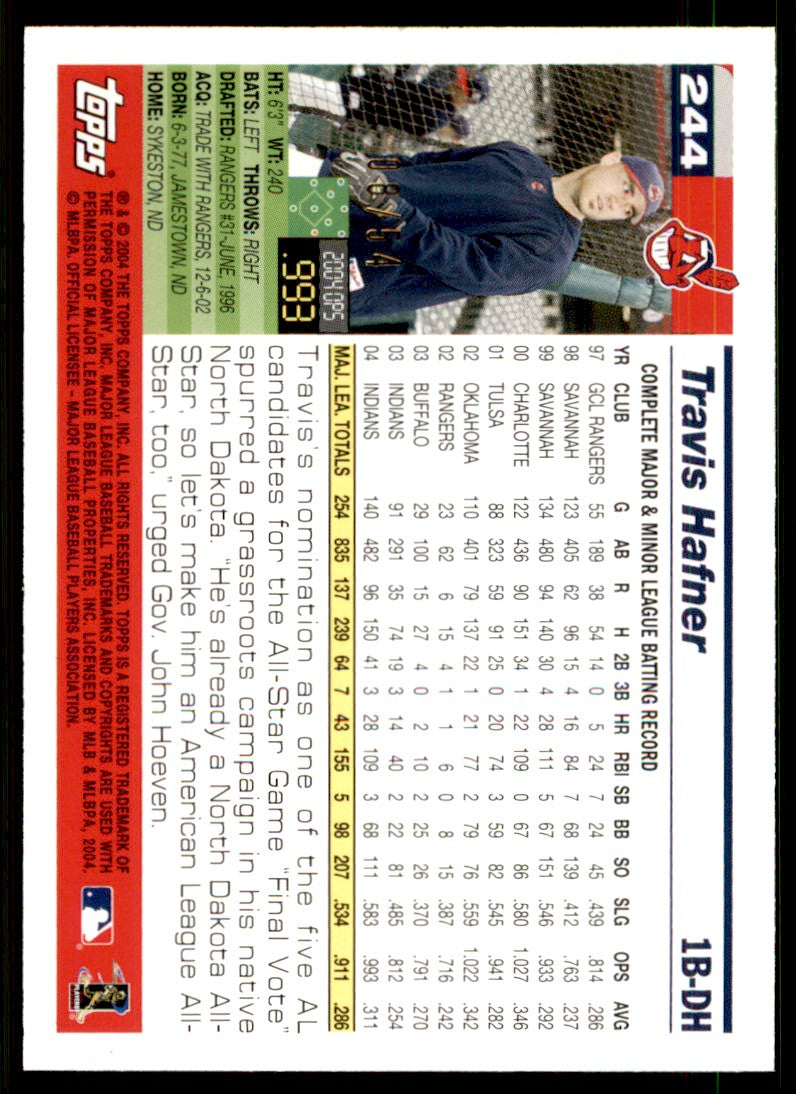 Travis Hafner Card 2005 Topps Black #244 Image 2