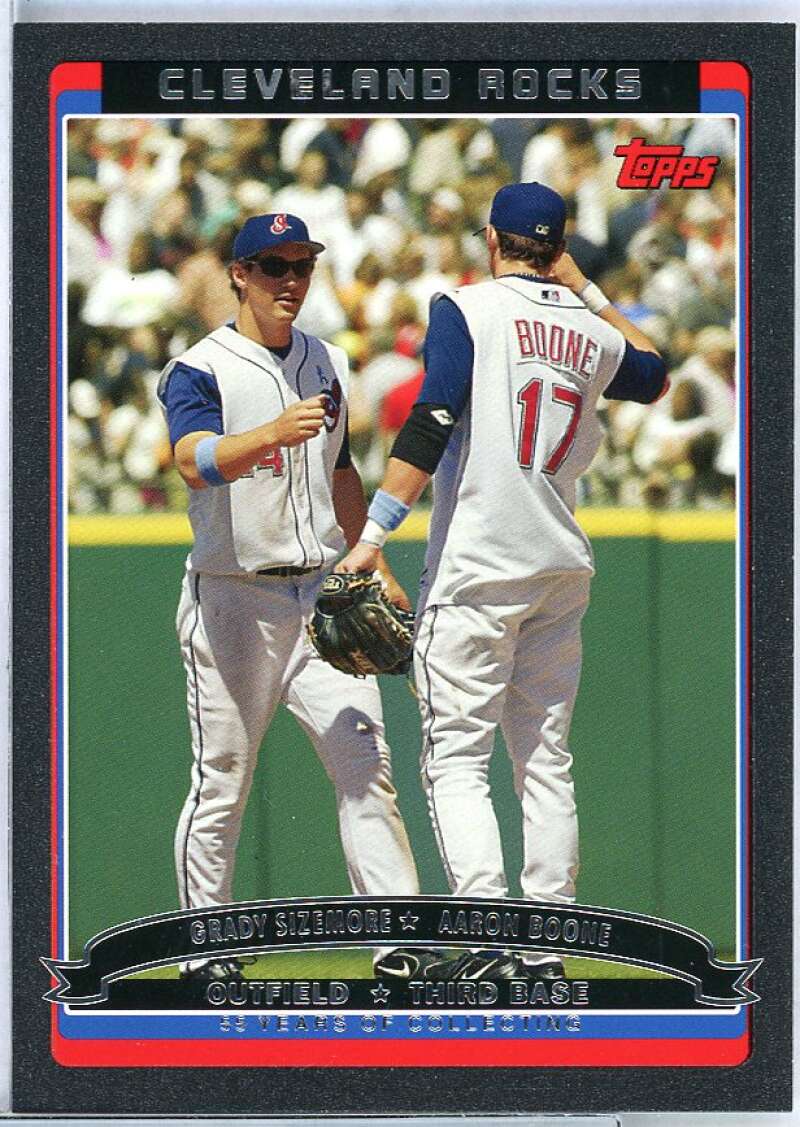 Grady Sizemore/Aaron Boone Card 2006 Topps Black #656 Image 1
