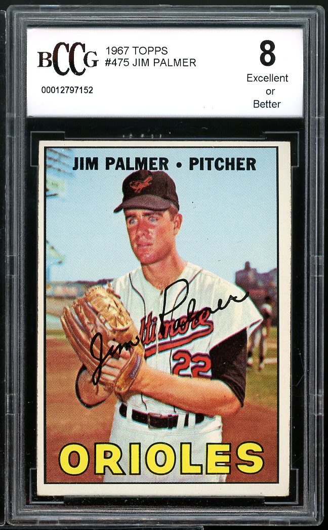 1967 Topps #475 Jim Palmer Card BGS BCCG 8 Excellent+ Image 1