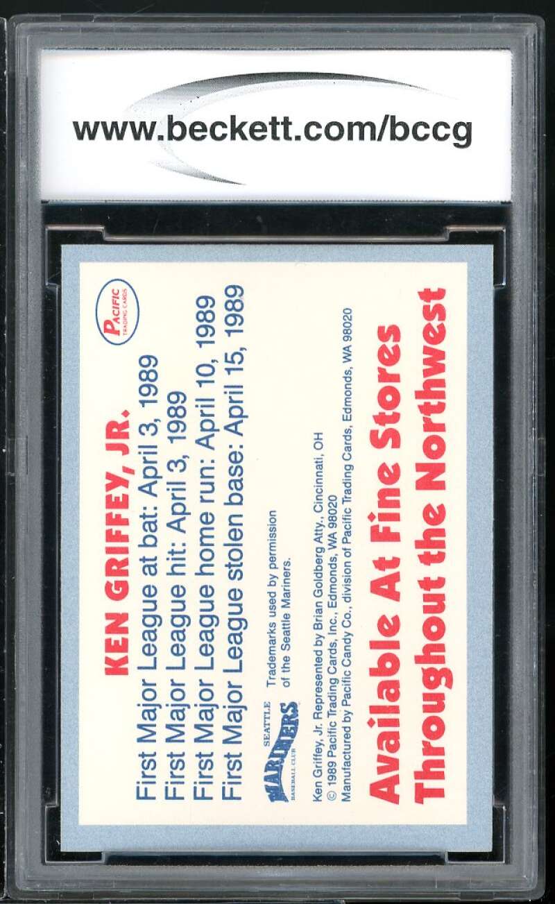 1989 Pacific #7 Ken Griffey Jr. Rookie Card BGS BCCG 10 Mint+ Image 2
