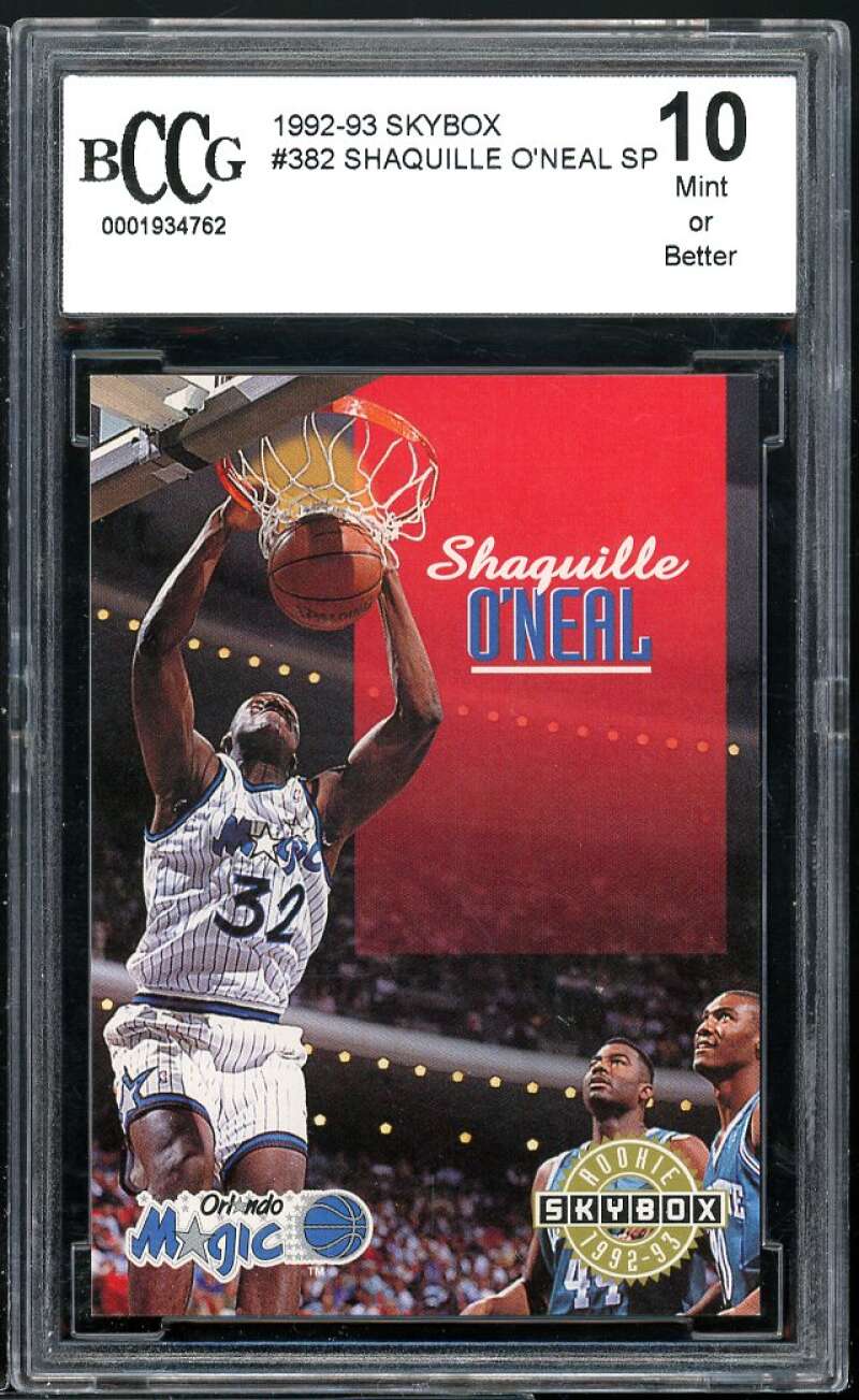 1992-93 SkyBox #382 Shaquille O'Neal Rookie Card BCCG 10 Mint+ Image 1