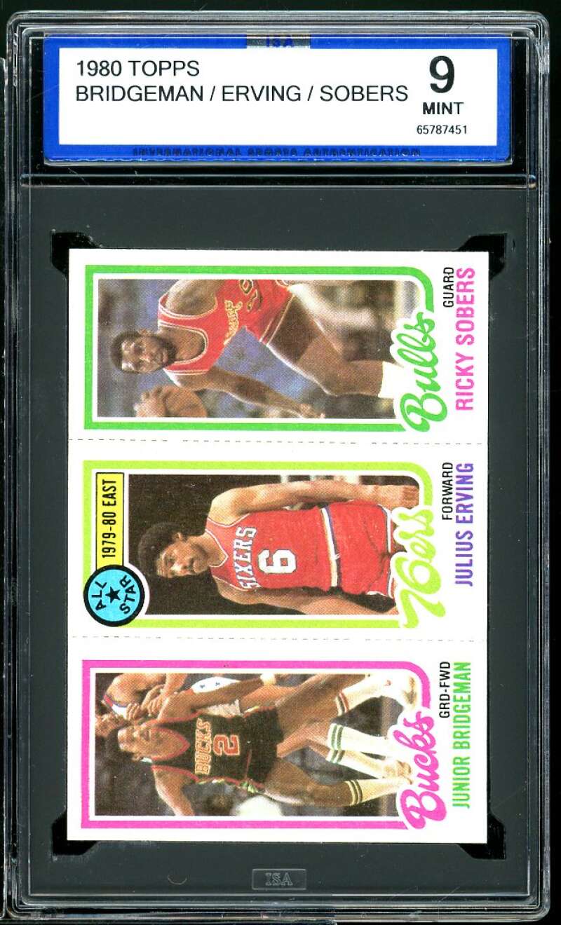 Julius Erving Card 1980-81 Topps #49 ISA 9 MINT Image 1