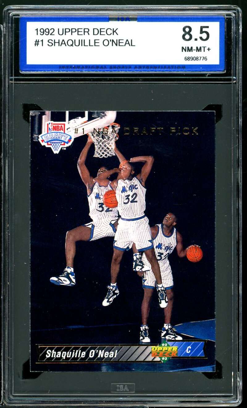 Shaquille O'Neal Rookie Card 1992-93 Upper Deck #1 ISA 8.5 NM-MT+ Image 1