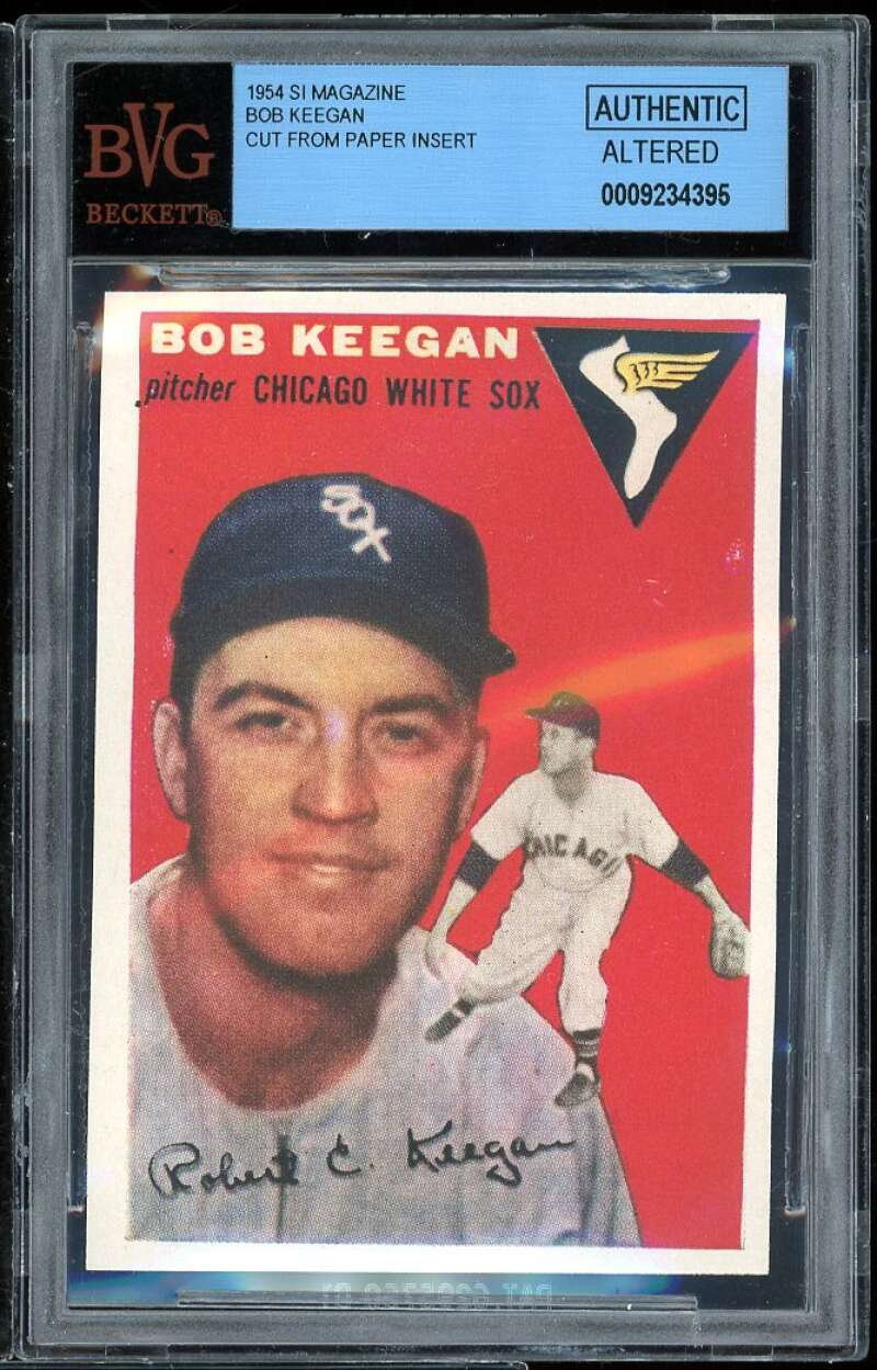 Bob Keegan Card 1954 SI Magazine Cut From Paper Insert #100 BGS authentic Image 1