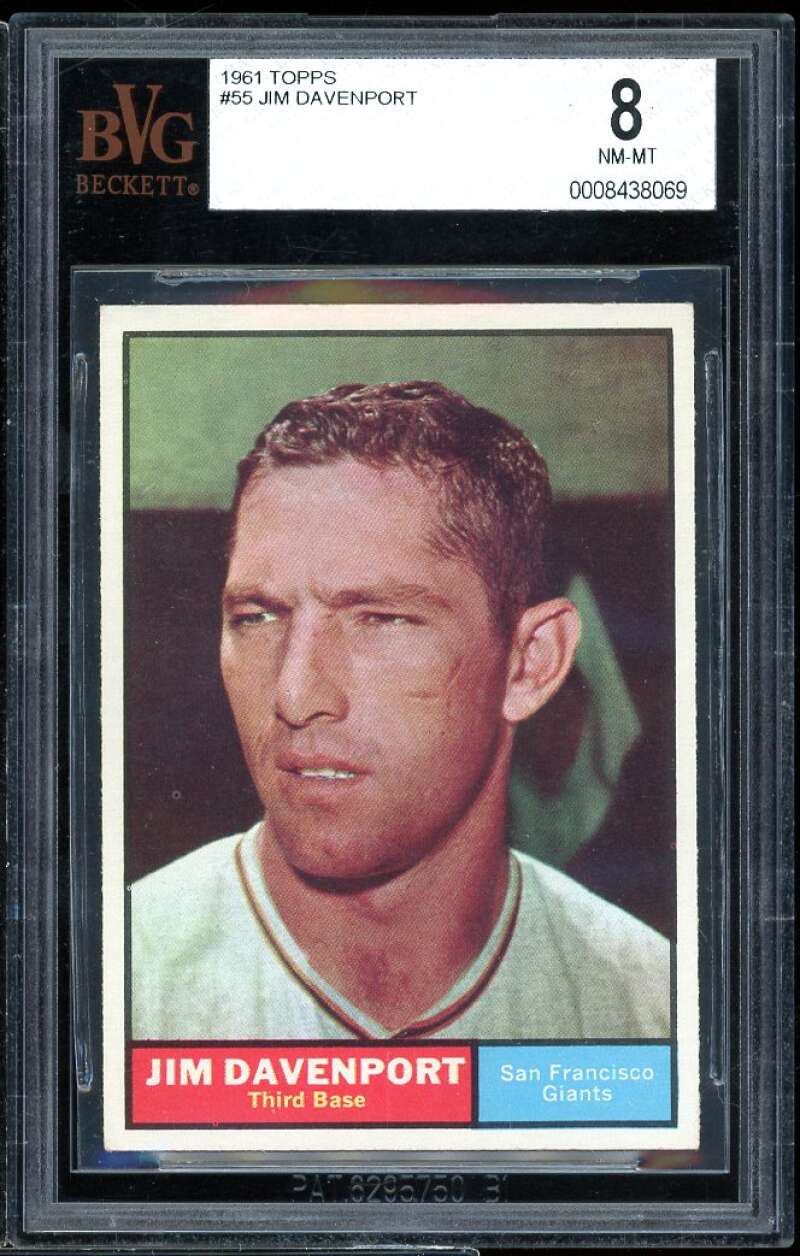 Jim Davenport Card 1961 Topps #55 BVG BVG 8 Image 1